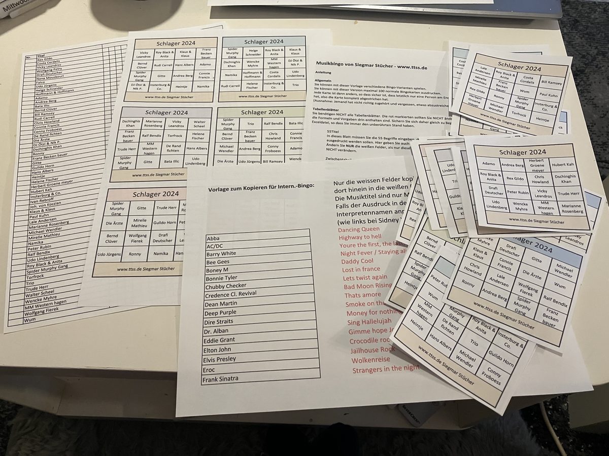 Format Musikbingo – individuelle Bingo-Karten für Musiktitel